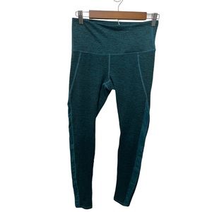 GAIAM HEATHERED TEAL GREEN ATHLETIC LEGGINGS SIZE SMALL